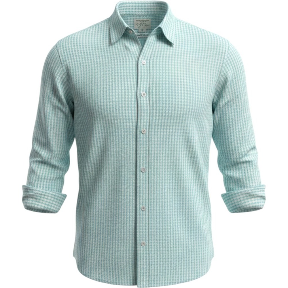 J.Crew Secret Wash Button Down‎ Mens M Teal White Gingham Slim Fit Cotton Shirt